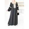 Abaya Eid im Stil eines marokkanischen Kaftans Joud schwarz