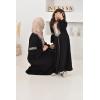 Abaya Eid im Stil eines marokkanischen Kaftans Joud schwarz