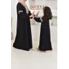 Abaya Eid im Stil eines marokkanischen Kaftans Joud schwarz