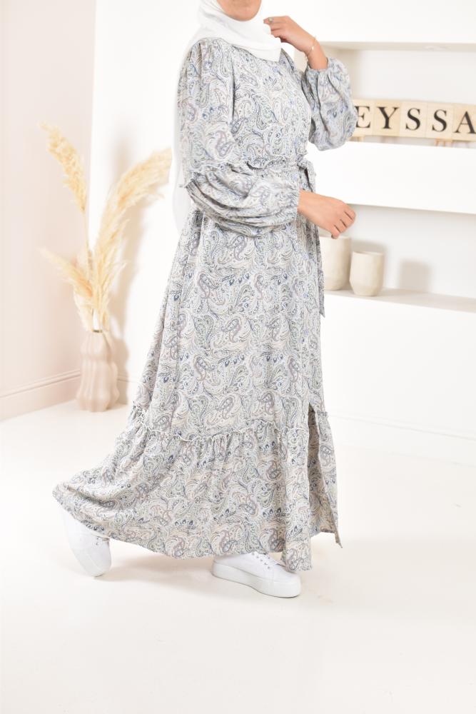 Langes Kleid mit Boho-Print ideal für den Sommer