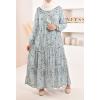 Flowery muslin dress for spring and summer modest fashion