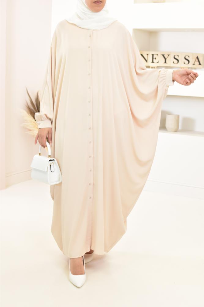 Abaya coupe papillon chemise en soie de Médine Neyssa shop