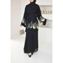 Abaya Dubaï Anissâh NOIRE et OR