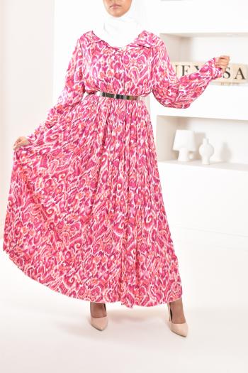 Robe de soirée maxi-longue élégante et raffinée manches kimono pour femme -  Couleur Rose - Prêt à porter et accessoires sur
