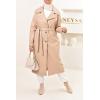 Trench long similicuir Beige