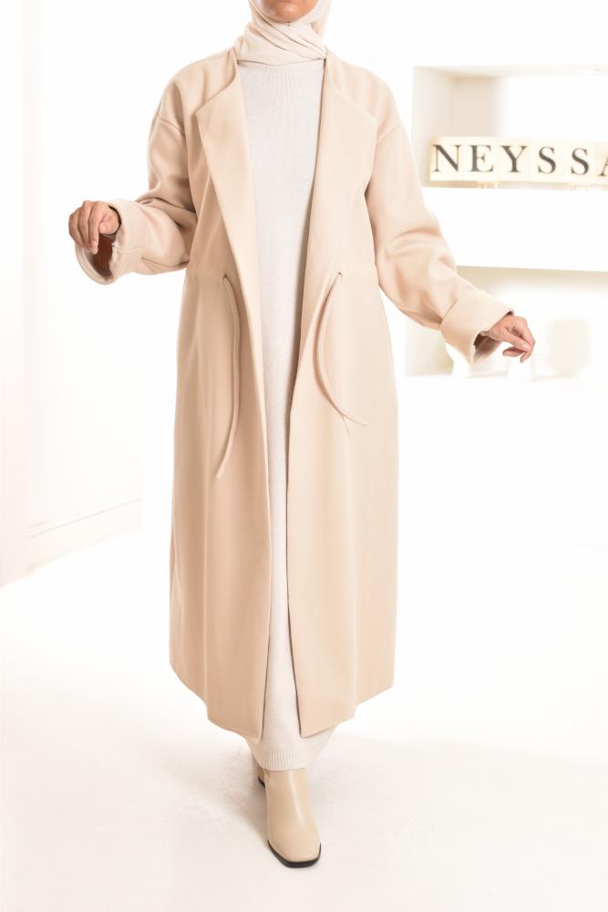 beige maxi coat