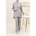 Women's woven knit set SELMA Heather grey