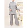 Women's woven knit set SELMA Heather grey