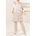 ILYANA Beige women's sleeveless down jacket