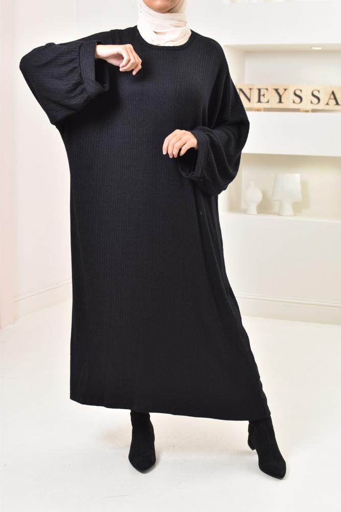 Dolia oversized chubby-knit abaya