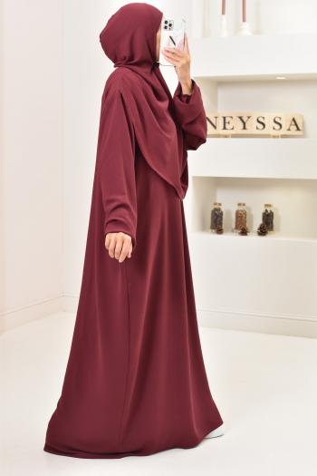 Muslim woman long prayer dress with integrated hijab cheap