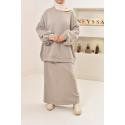 Taupe sweatshirt-skirt set SANA