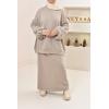 Taupe sweatshirt-skirt set SANA