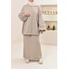 Taupe sweatshirt-skirt set SANA