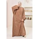 Abaya aus Samt für Damen 1m80 Oversize CHAHLA