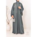 Abaya Dubaï kimono SALIMA Vert