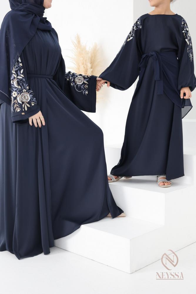 Abaya fille Dubaï Bleu Nuit Neyssa Shop