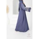 Abaya Dubai RAYHANA FLOWERS Blue Jeans