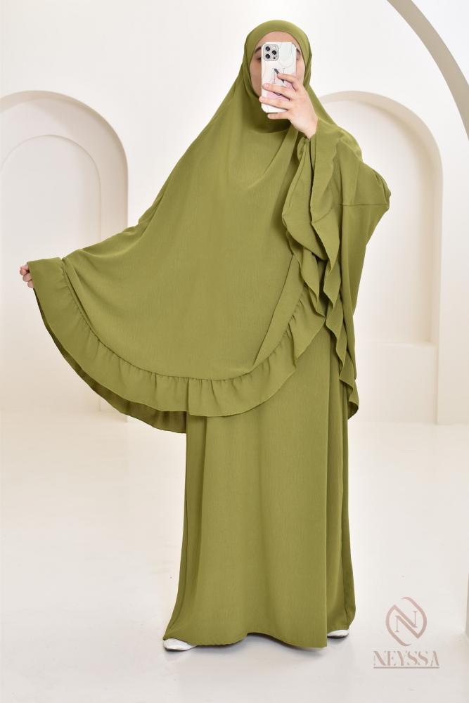 Ensemble abaya khimar long soie de Jazz