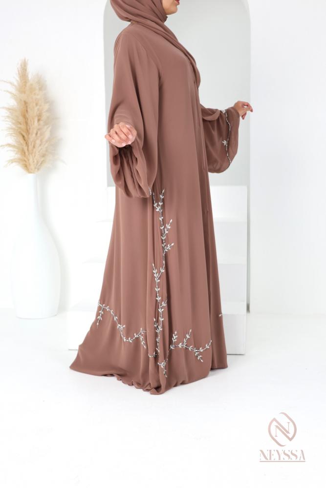 Abaya Dubai Glossy Brown 