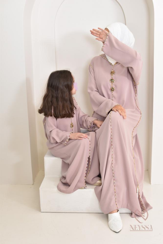 Djellaba femme Vieux Rose Neyssa-Shop