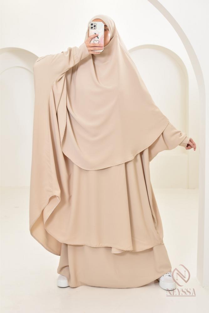 Ensemble 3 pièces khimar et jupe UMM NOURA