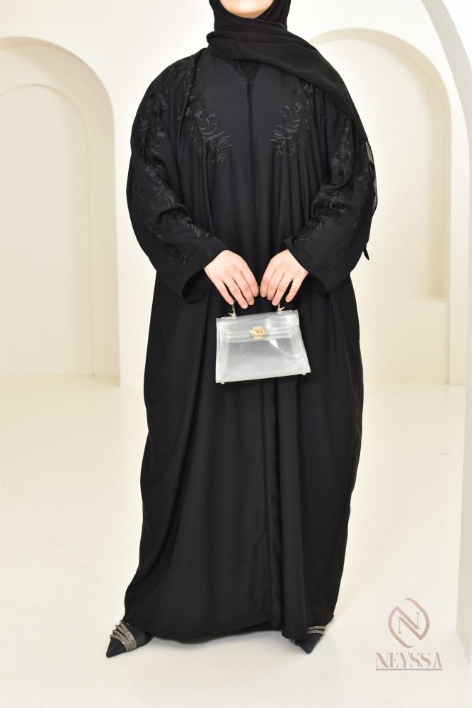 Abaya Dubai Schmetterling Full Black by Neyssa
