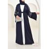 Abaya Dubaï kimono Bleu Nuit Neyssa