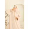 Abaya hijab intégré brodée Mawazine Beige