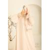 Abaya hijab integrated embroidered Mawazine Beige