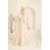 Abaya Hijab Embedded bestickt Mawazine beige