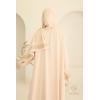 Abaya hijab integrated embroidered Mawazine Beige