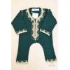 Grenouillère bébé caftan Vert Bouteille / doré CYANA