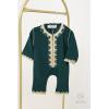 Grenouillère bébé caftan Vert Bouteille / doré CYANA