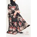 Robe longue fleurie LILIA ROSA Noire