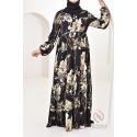AZRA 1m75/80 black floral maxi dress