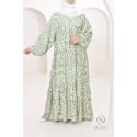 Long printed dress YILDIZ Green