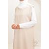 Linen-effect sleeveless dress