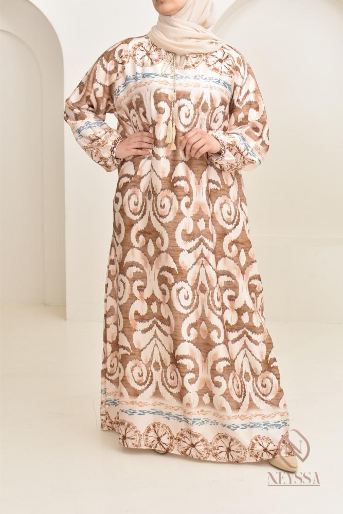 Robe longue imprimée camel Neyssa Shop
