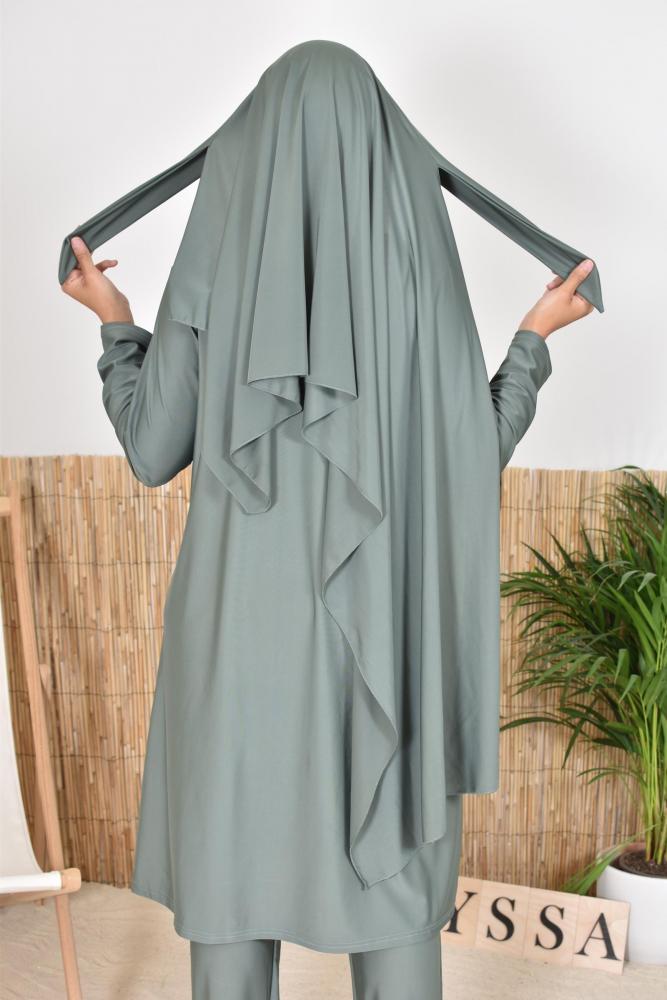 Khaki tie bathing hijab Neyssa shop
