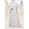 Abaya Dubaï HASSIBA Gris perle