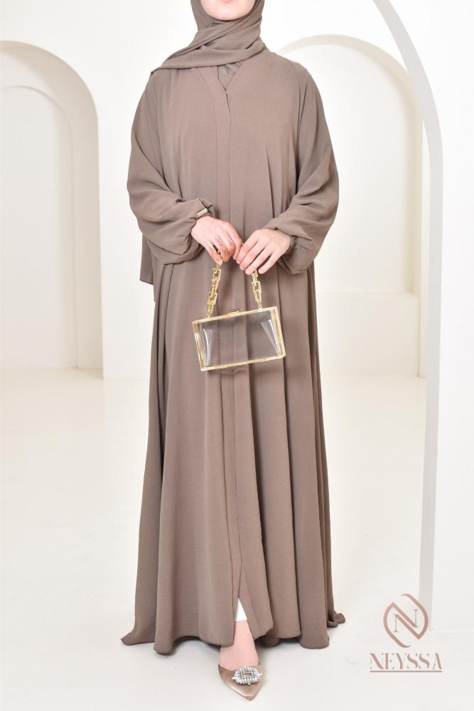 Abaya Dubai Umbrella in Hurija Taupe jazz